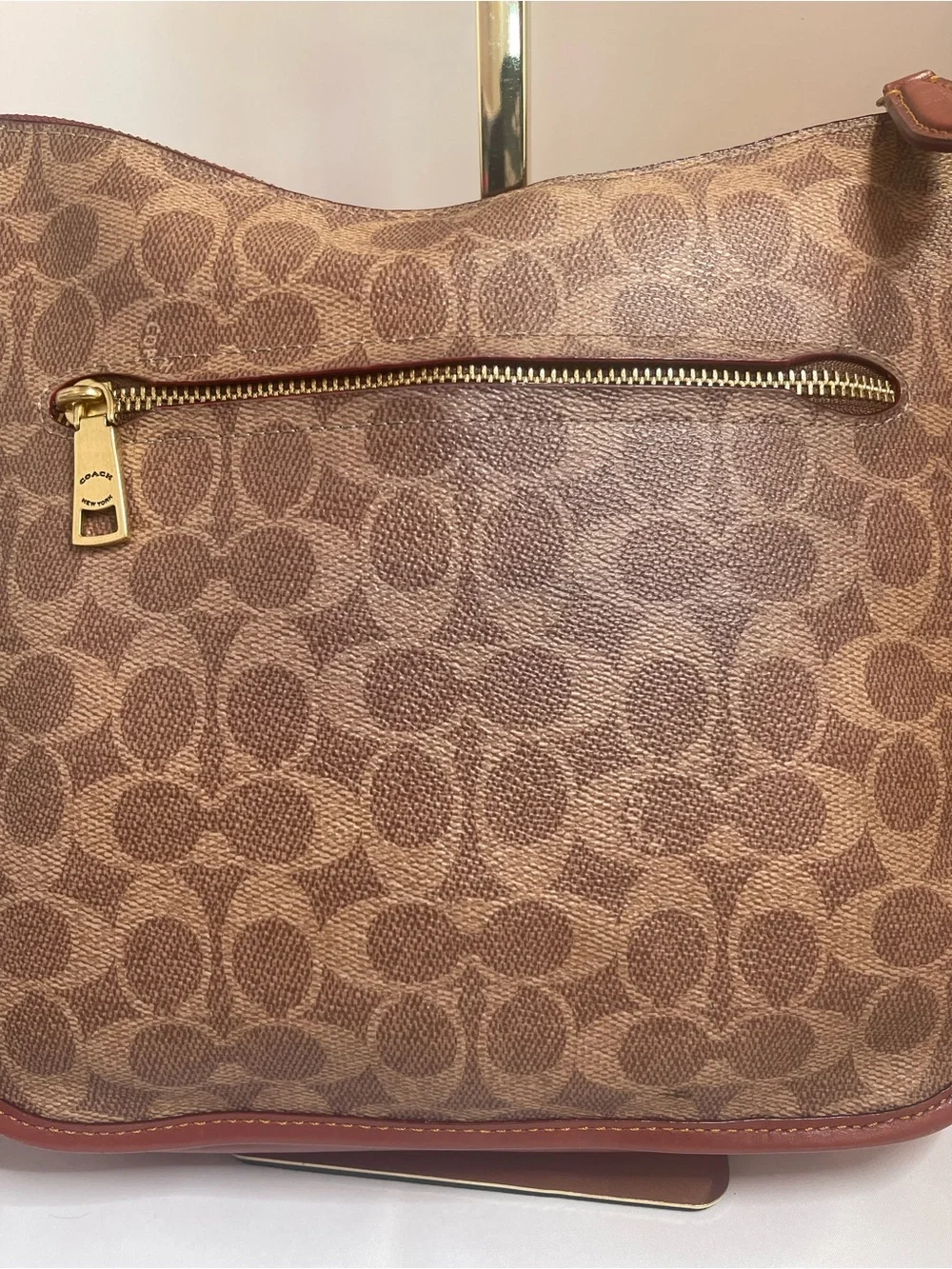 Coach Brown Signature Chaise Crossbody